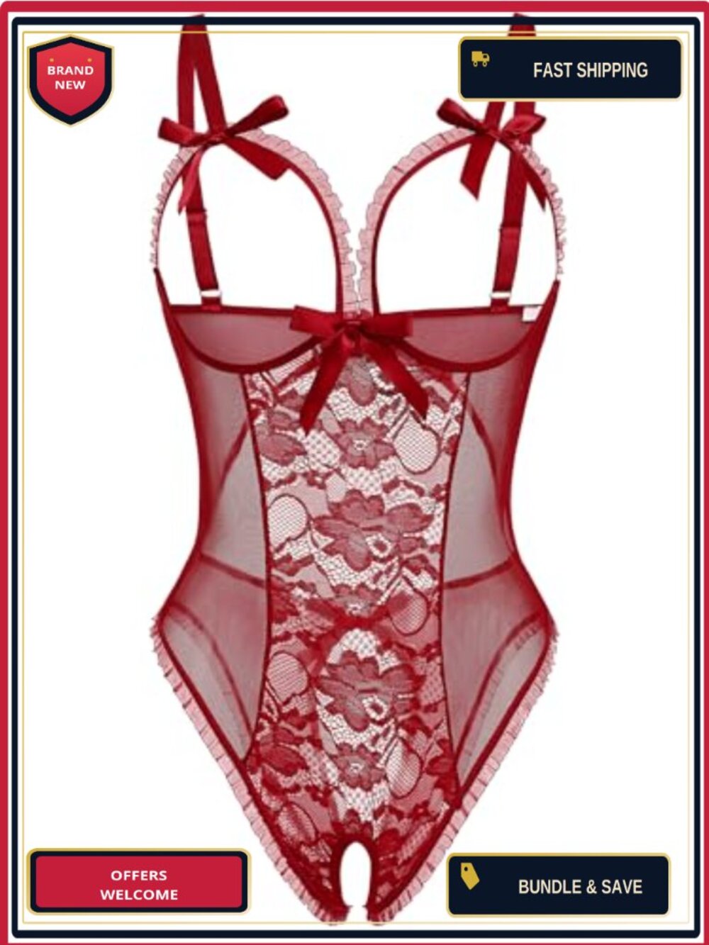 Lace Babydoll Teddy Lingerie Sleepwear Bodysuit